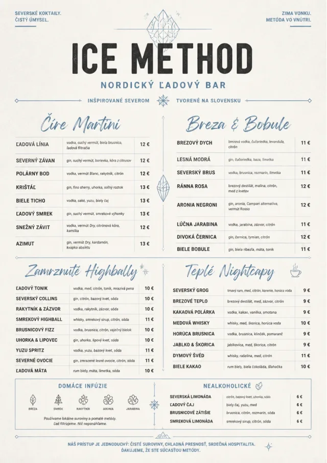Nordic Ice Bar cocktail-menu menu template preview