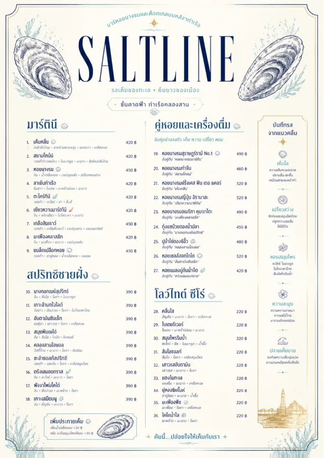 Coastal Oyster Bar cocktail-menu menu template preview