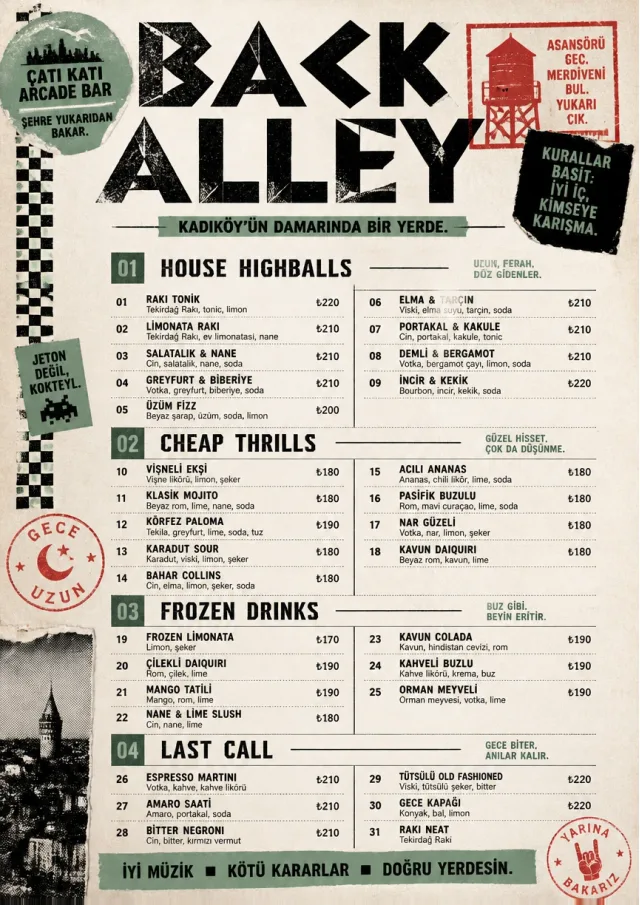 Urban Dive Bar cocktail-menu menu template preview