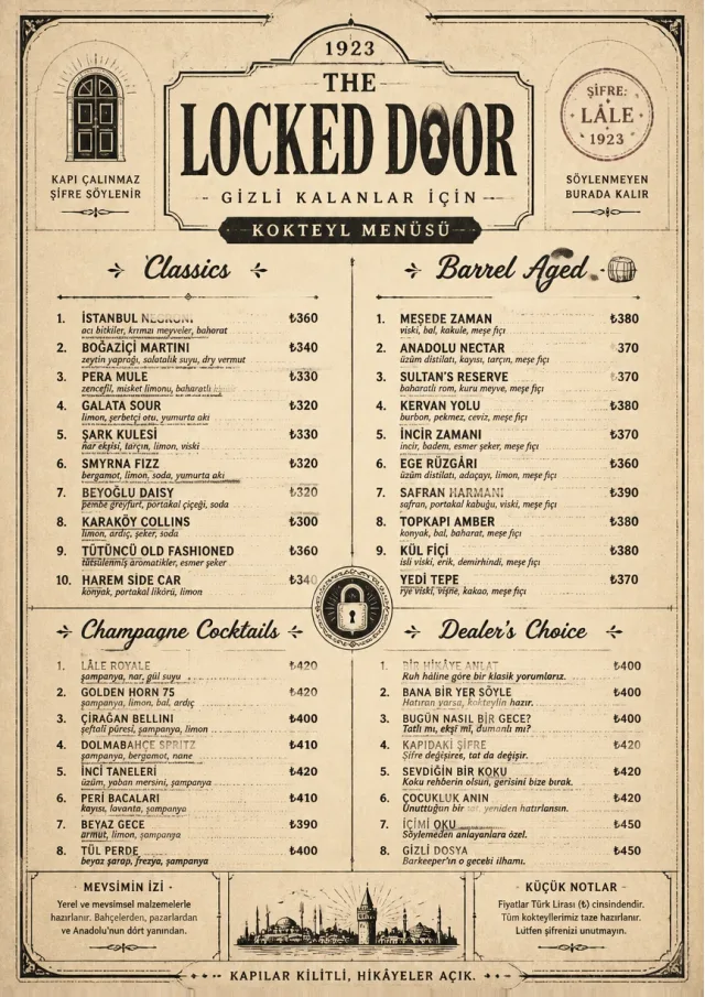 Prohibition Era cocktail-menu menu template preview