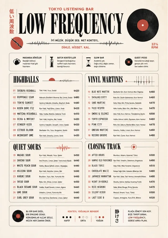 Tokyo Listening Bar cocktail-menu menu template preview