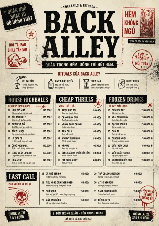 Urban Dive Bar cocktail-menu menu template preview