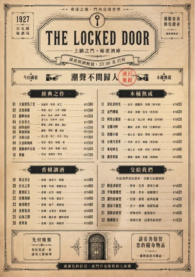 Prohibition Era cocktail-menu menu template preview