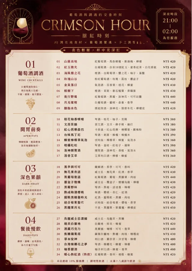 Burgundy Wine cocktail-menu menu template preview