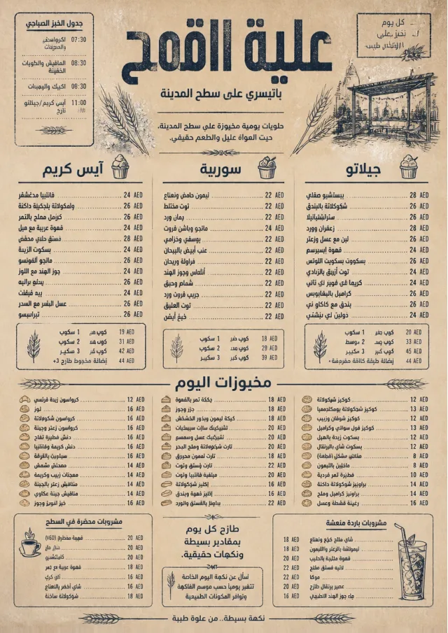 Bakery Rustic dessert-menu menu template preview