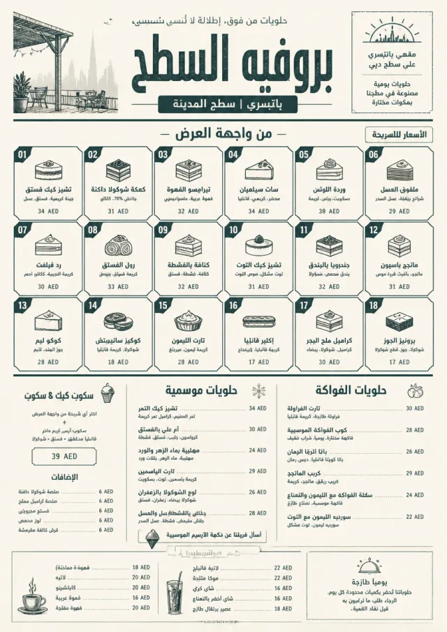 Cafe Dessert Case dessert-menu menu template preview