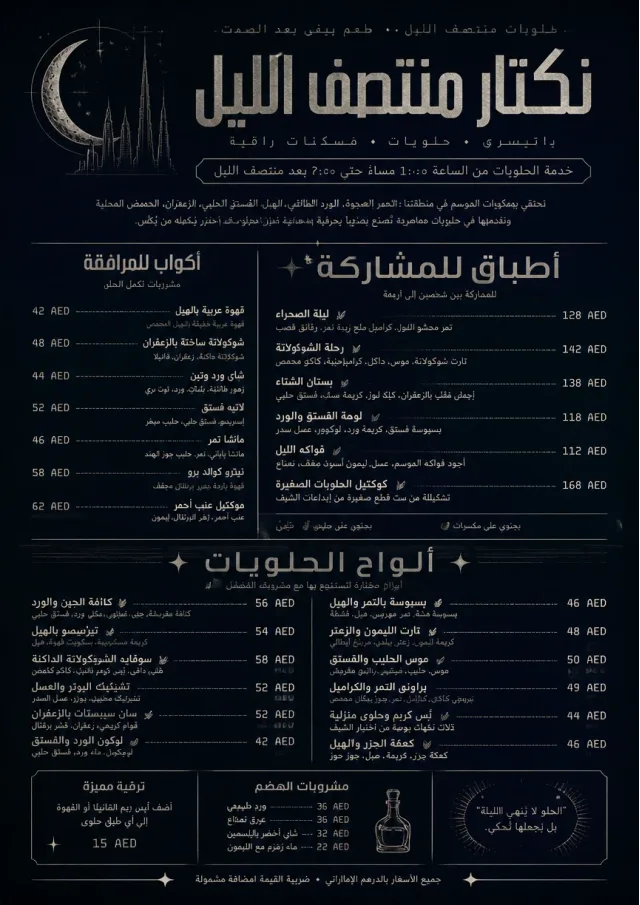 Midnight Sweets dessert-menu menu template preview