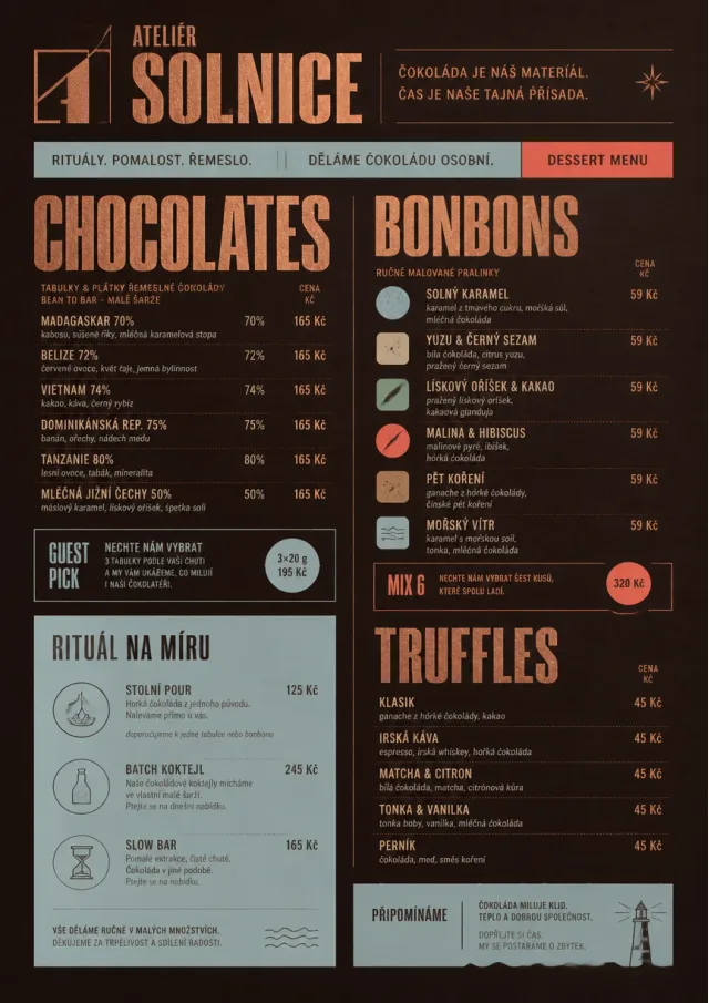 Chocolate Atelier dessert-menu menu template preview