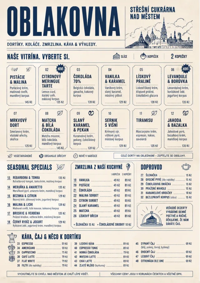 Cafe Dessert Case dessert-menu menu template preview
