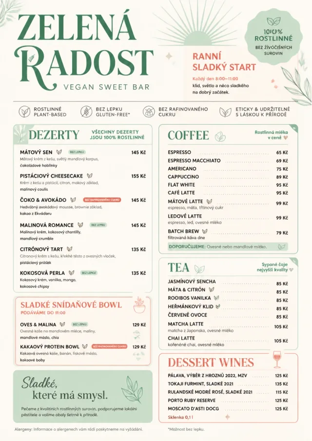 Vegan Sweet Bar dessert-menu menu template preview