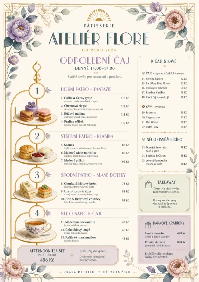 Afternoon Tea Sweets dessert-menu menu template preview