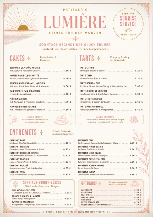 Patisserie Elegant dessert-menu menu template preview