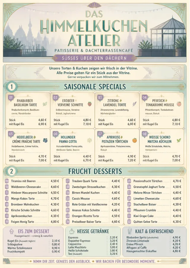 Cafe Dessert Case dessert-menu menu template preview