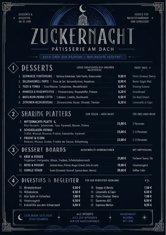 Midnight Sweets dessert-menu menu template preview