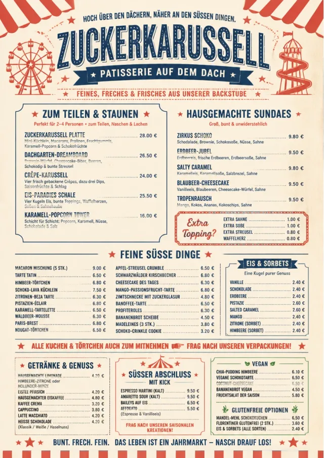 Carnival Treats dessert-menu menu template preview