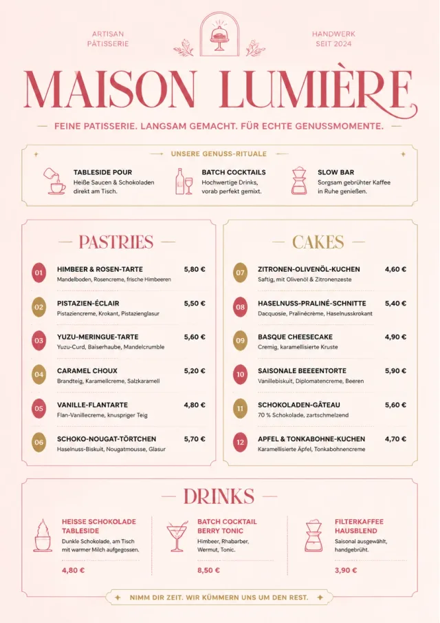Patisserie Counter dessert-menu menu template preview