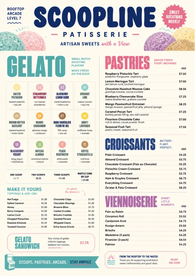 Gelato Bright dessert-menu menu template preview