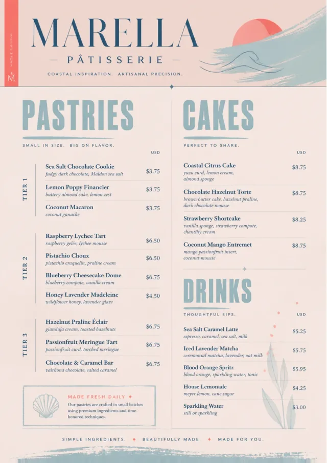 Patisserie Counter dessert-menu menu template preview