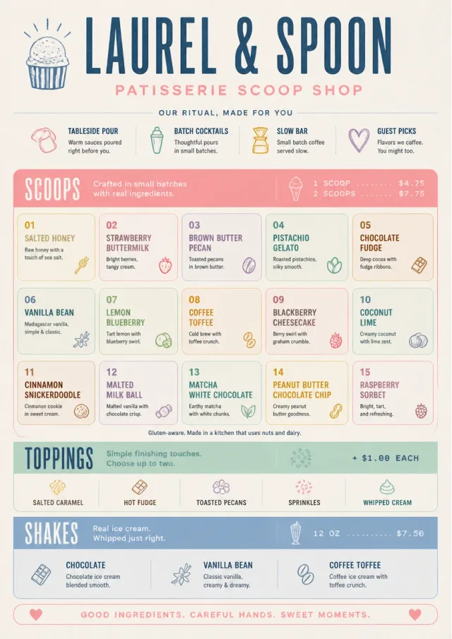 Scoop Shop Lite dessert-menu menu template preview