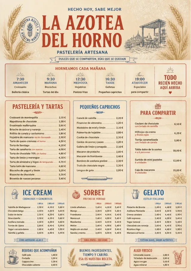 Bakery Rustic dessert-menu menu template preview