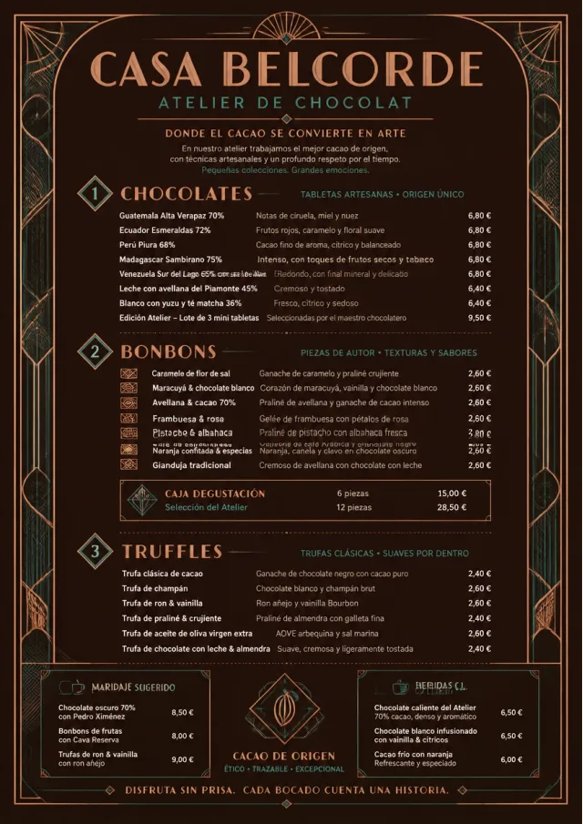 Chocolate Atelier dessert-menu menu template preview