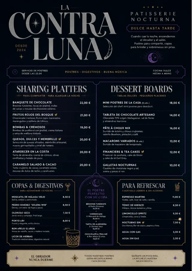 Midnight Sweets dessert-menu menu template preview