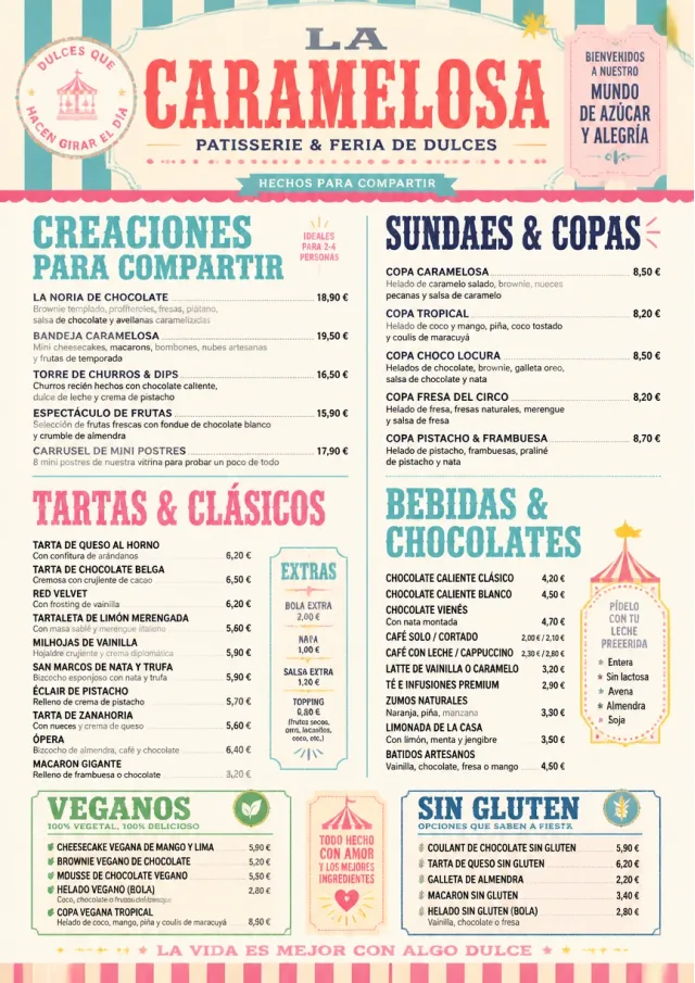 Carnival Treats dessert-menu menu template preview
