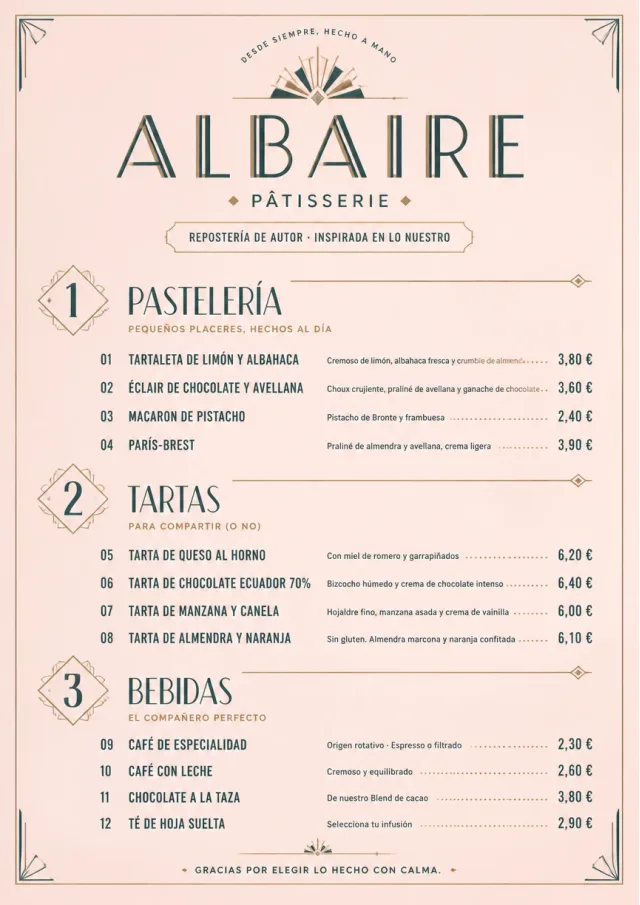 Patisserie Counter dessert-menu menu template preview