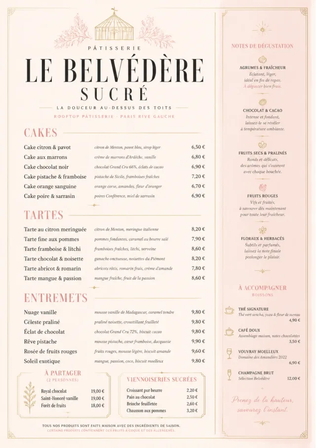 Patisserie Elegant dessert-menu menu template preview