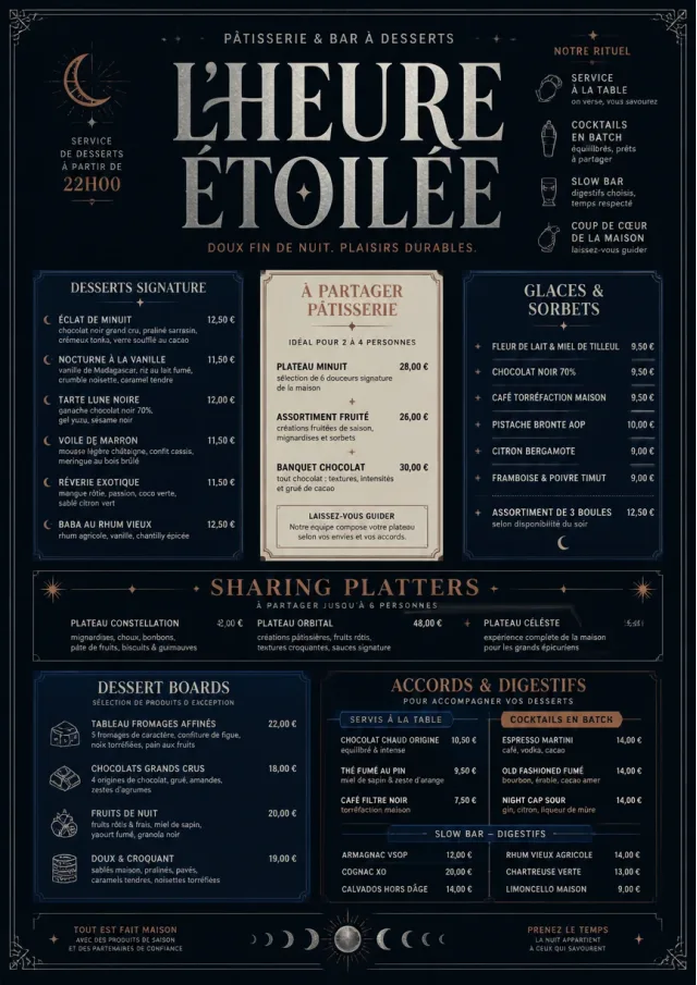 Midnight Sweets dessert-menu menu template preview