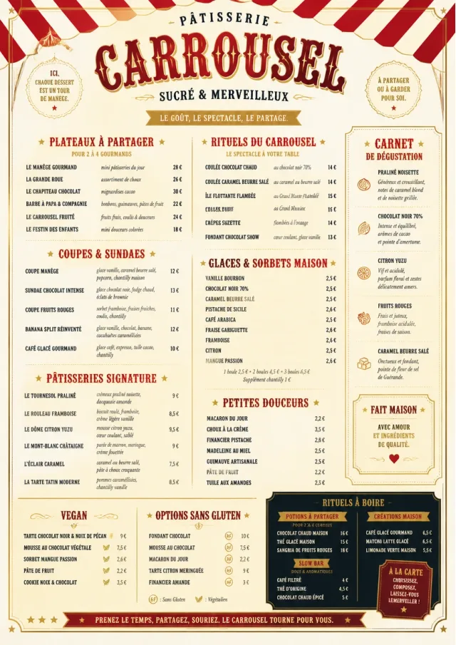 Carnival Treats dessert-menu menu template preview