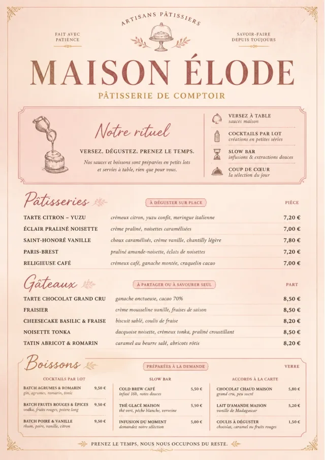 Patisserie Counter dessert-menu menu template preview