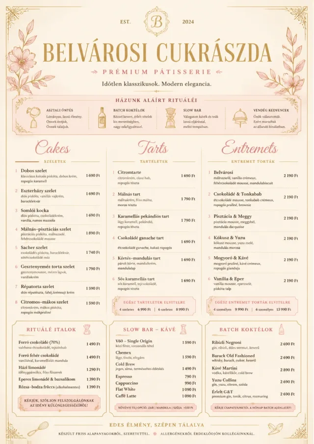 Patisserie Elegant dessert-menu menu template preview