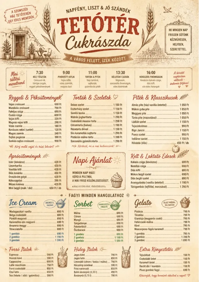 Bakery Rustic dessert-menu menu template preview