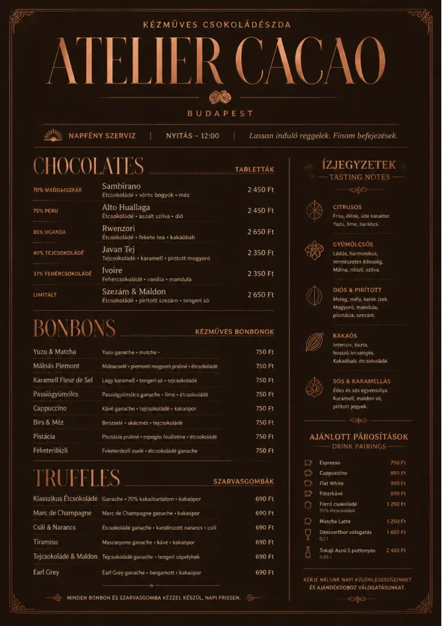 Chocolate Atelier dessert-menu menu template preview