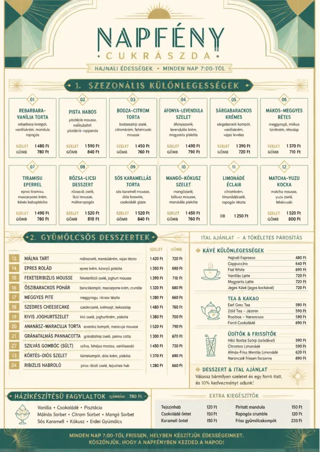 Cafe Dessert Case dessert-menu menu template preview