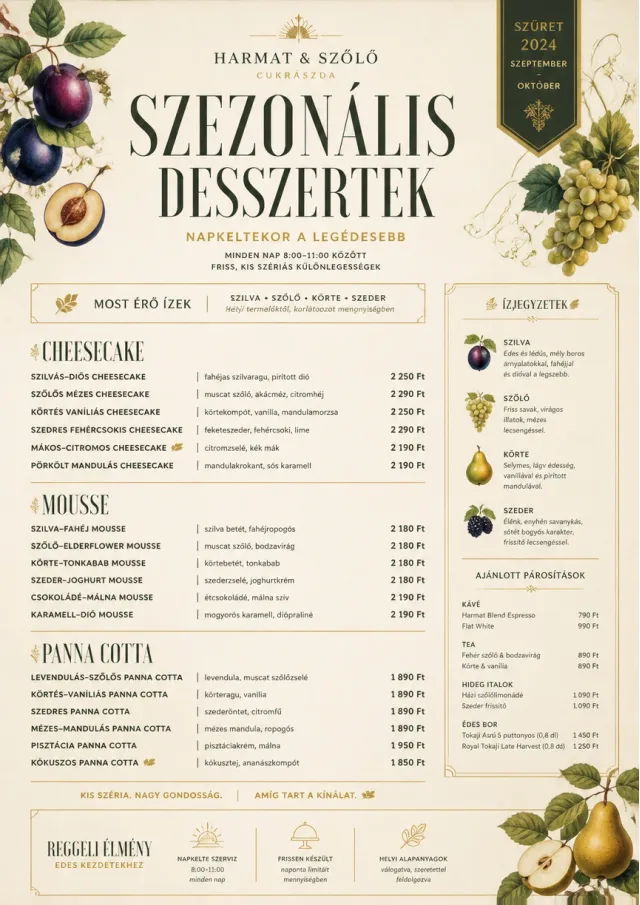 Seasonal Pastry dessert-menu menu template preview