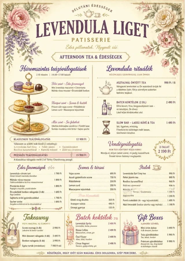 Afternoon Tea Sweets dessert-menu menu template preview