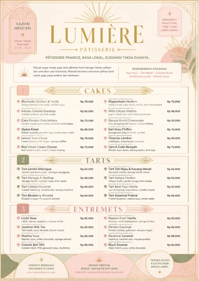 Patisserie Elegant dessert-menu menu template preview