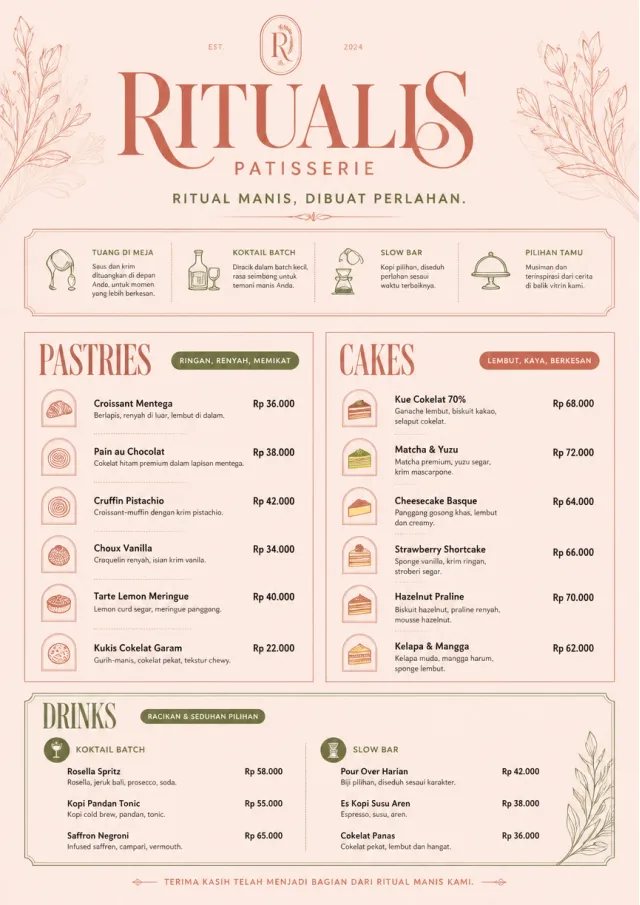 Patisserie Counter dessert-menu menu template preview