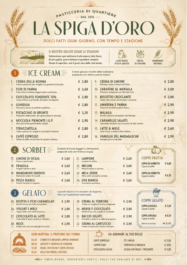 Bakery Rustic dessert-menu menu template preview