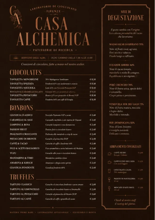 Chocolate Atelier dessert-menu menu template preview