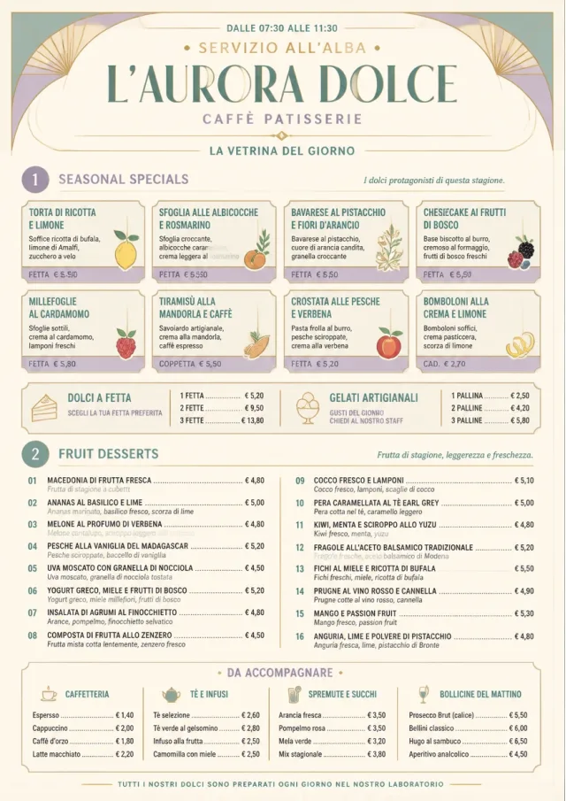 Cafe Dessert Case dessert-menu menu template preview
