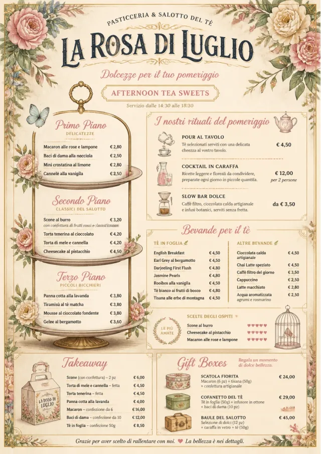 Afternoon Tea Sweets dessert-menu menu template preview
