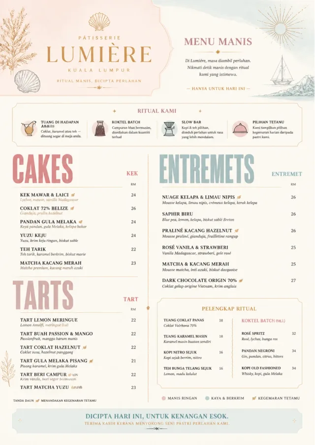 Patisserie Elegant dessert-menu menu template preview