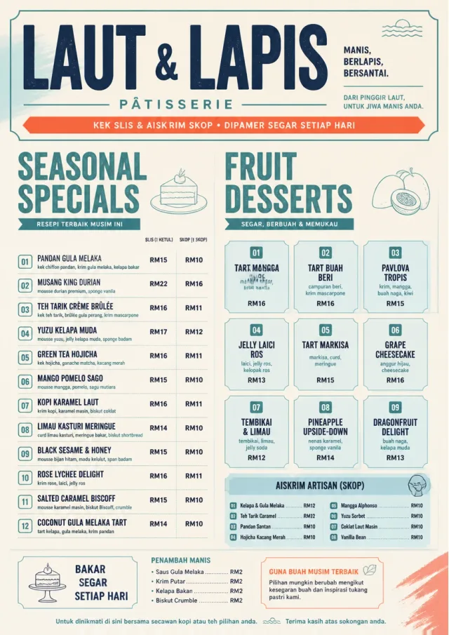 Cafe Dessert Case dessert-menu menu template preview