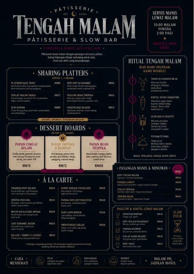 Midnight Sweets dessert-menu menu template preview