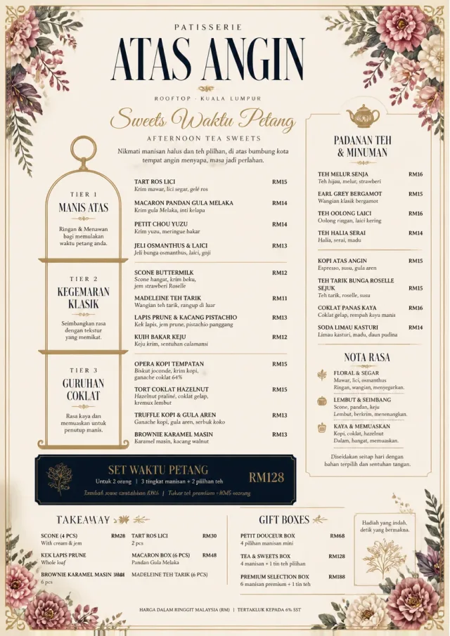 Afternoon Tea Sweets dessert-menu menu template preview