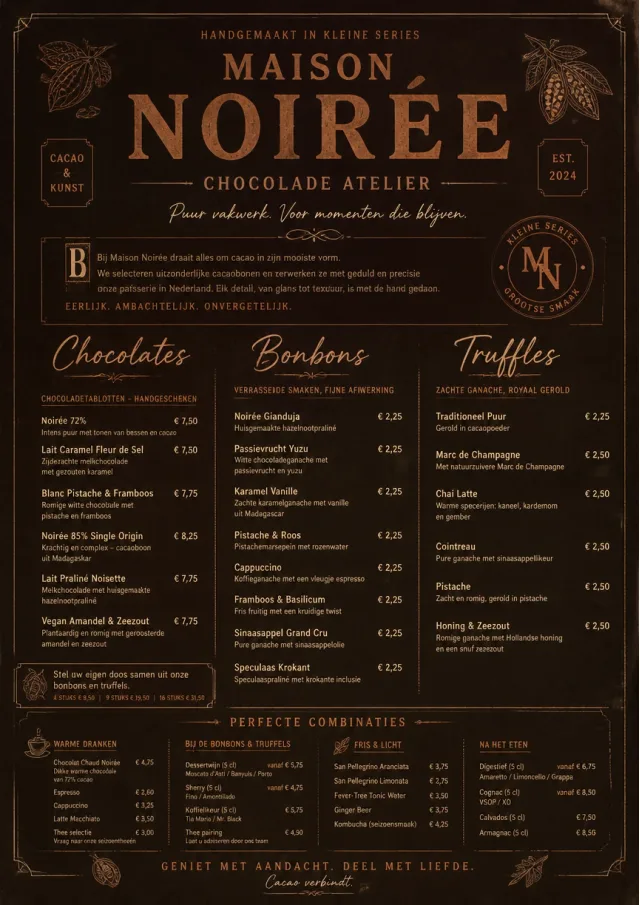 Chocolate Atelier dessert-menu menu template preview