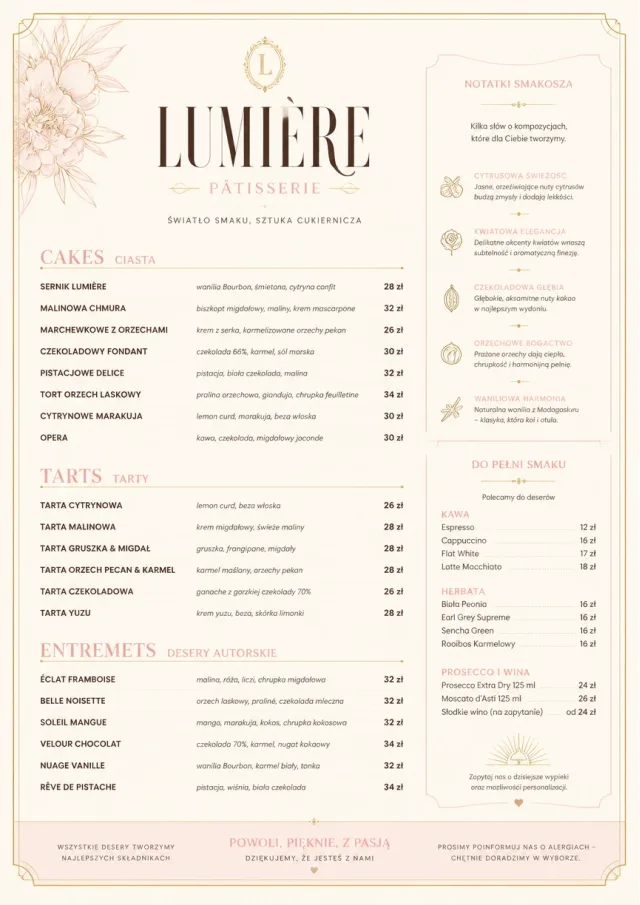 Patisserie Elegant dessert-menu menu template preview